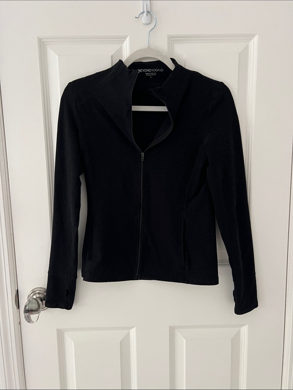 Beyond Yoga Black Zip-Up Bomber Jacket